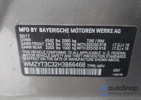 2017 Mini Countryman Cooper S из США, поврежденный, VIN WMZYT3C32H3B66468